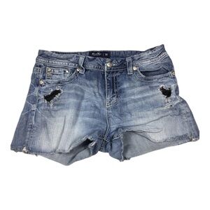 Miss Me Distressed Blue Denim Women's Shorts 31